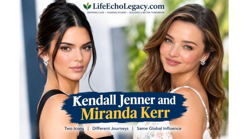 Kendall Jenner and Miranda Kerr side by side in a stylish editorial portrait
